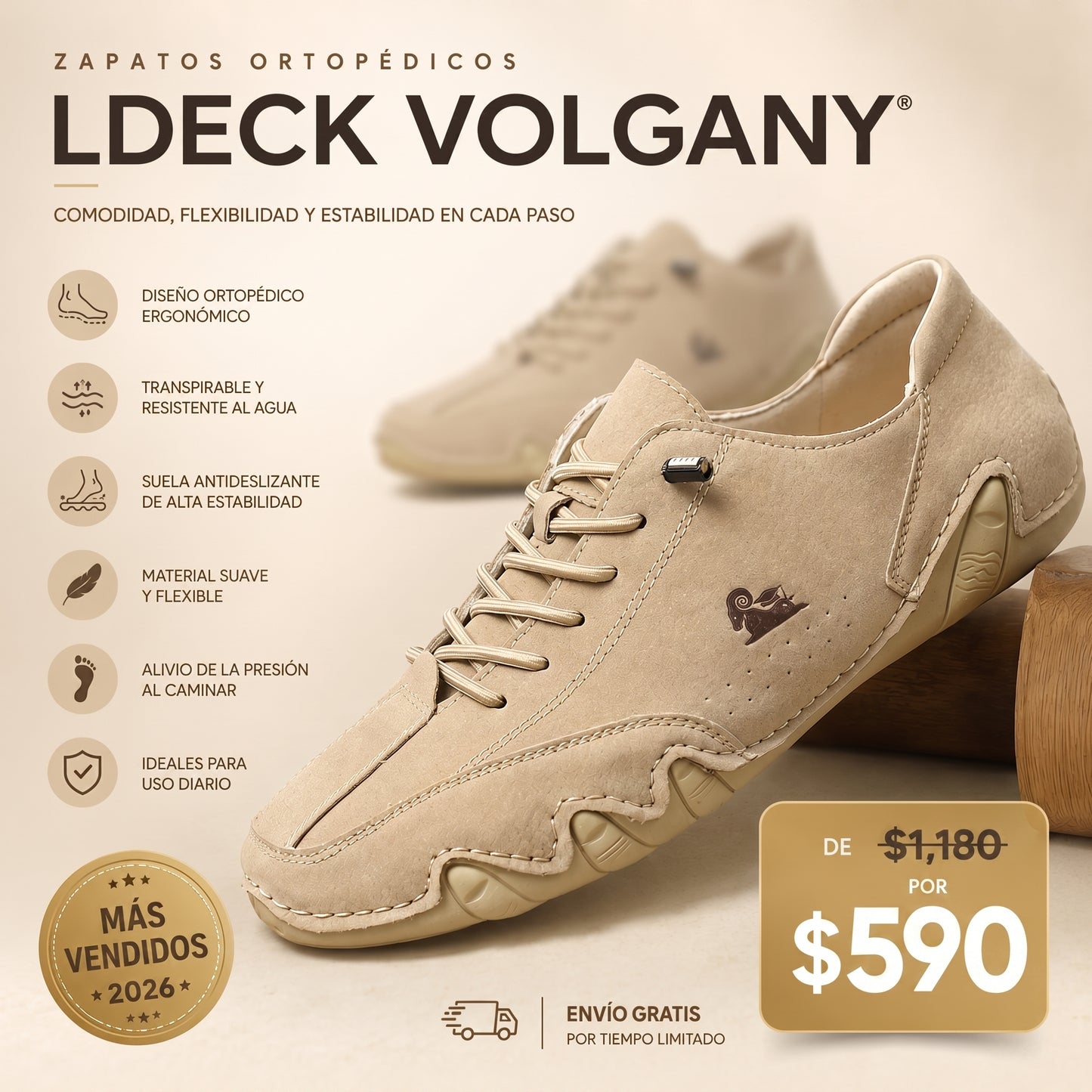 Zapatos Ortopédicos LDeck Volgany - Máxima Comodidad, Flexibilidad y Soporte Todo el Día
