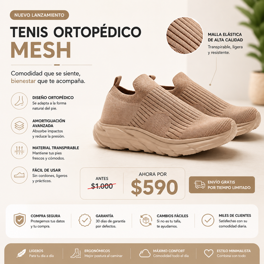 Tenis Ortopédico Mesh Novara